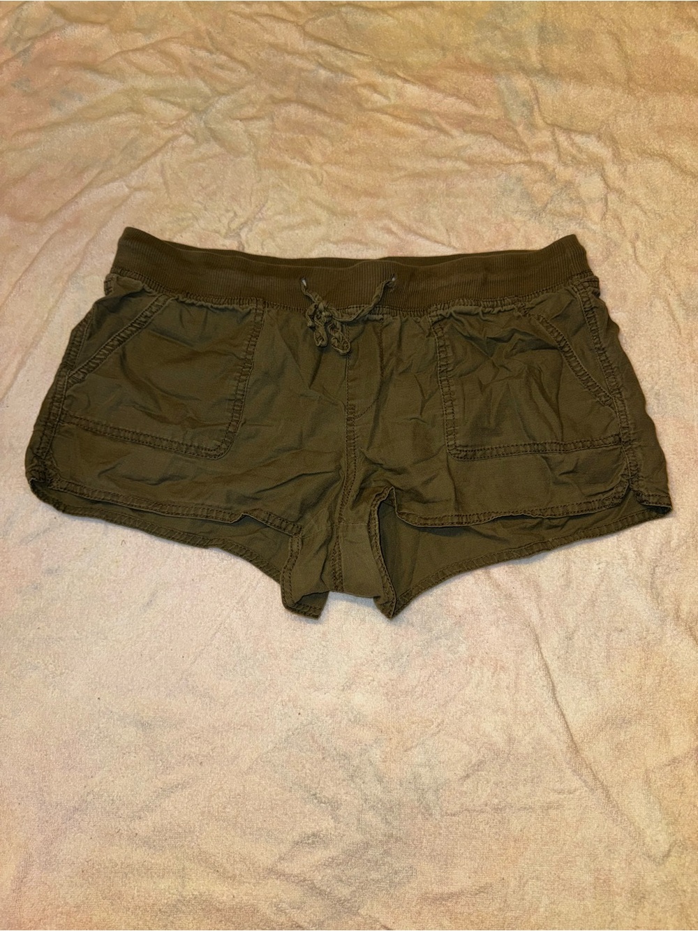 SO Olive Green Drawstring Casual Athletic Shorts
